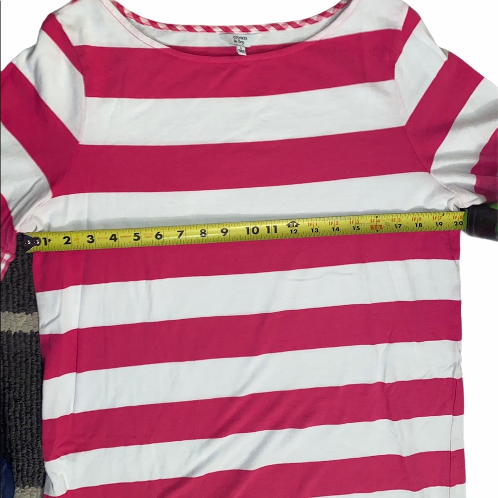 Crown & Ivy Large Pink/White Striped Cotton Dress - Picture 8 of 10